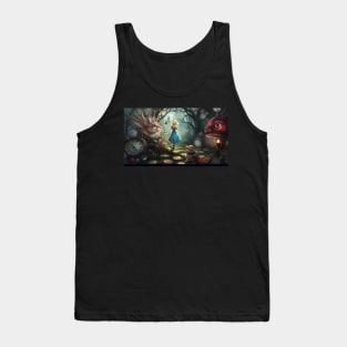 Alice in Wonderland. "Tea Party with the Mad Hatter and the Cheshire Cat" Tank Top